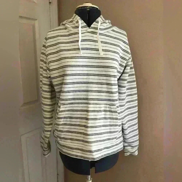 O'NEAL GRAY WHITE STRIPED COTTON HOODIE XS - Picture 2 of 3